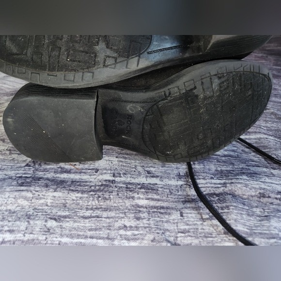 Rock & Candy Black Ankle Boots Plaid Lined Lace‎ Up Chunky Heel Grunge - Picture 3 of 11